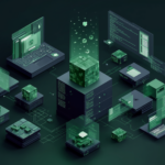 Editorial cybersecurity illustration of a fake AI model repository hiding an infostealer attack chain.