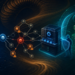 Editorial cybersecurity illustration of npm supply-chain malware targeting CI/CD secrets and cloud credentials