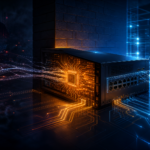 Editorial cybersecurity illustration of an exposed edge firewall under stealthy network attack