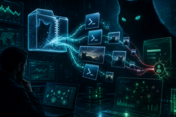 Cyber threat intelligence illustration of steganography-based malware delivery and PureLogs infostealer activity