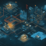 Professional cybersecurity illustration of a water utility ransomware intrusion and SOC monitoring gaps.