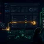 Illustration of a WordPress plugin vulnerability being exploited to create rogue administrator accounts while defenders patch and investigate.