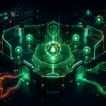 Editorial cybersecurity illustration of defenders hardening agentic AI systems against prompt injection, plugin abuse, and context contamination.