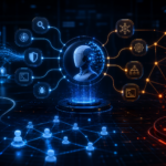 Editorial illustration of AI-assisted ransomware tooling testing EDR evasion and Active Directory discovery workflows.