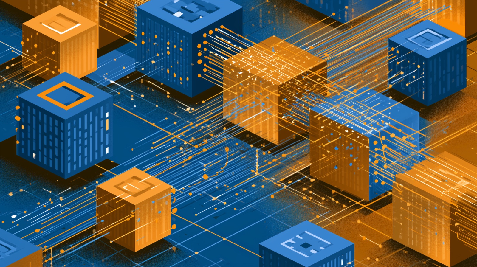 Abstract cybersecurity illustration of an AI software supply-chain compromise affecting package dependencies and developer pipelines.