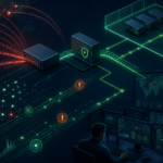 Editorial cybersecurity illustration of defenders reviewing GlobalProtect VPN logs after PAN-OS CVE-2026-0257 exploitation attempts.