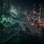 Editorial cybersecurity illustration of stealth Linux malware hidden in telecom infrastructure