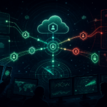 Editorial cybersecurity illustration of Microsoft 365 token phishing and BEC control-plane defense
